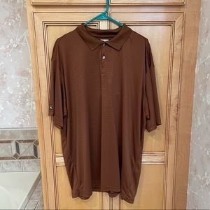 Antiqua cinnamon brown men’s golf shirt
